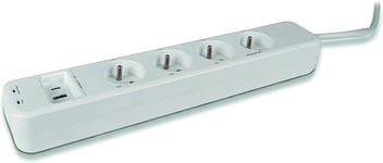 , Hcn0072, Rallonge Multiprise Connectée, Cordon D'Alimentation 1.5 M, 4 Prises + 3 Ports Usb, 3 Prises Contrôlables À Distance, 4 Prises Alimentées En Permanence, Smartplug Strip