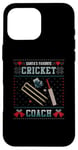 Coque pour iPhone 16 Pro Max Pull de Noël moche pour entraîneur de cricket préféré du Père Noël