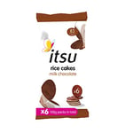 itsu Rice Cakes Sharing Healthy Snack 100g (Multipack of 6) | Gluten-Free | Milk Chocolate