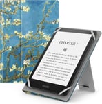 Étui Universel Pour 6"" 6.8"" 7"" Kindle Ereaders Fire Tablette Kindle/Voyaga/Lenovo/Sony Kindle Ebook Ereader Tablette, Coque En Pu Avec Support Réglable Et Dragonne, Abricot Épanoui