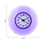 (Purple)Bathroom Kitchen Mirror Suction Wall Clock Shower Quartz Clocks