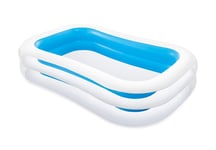 Intex Swim Centre Inflatable Paddling Pool, 264 x 178 x 53 cm Blue & White 56483