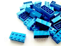 LEGO BRICKS 50 x DARK AZURE 2x4 Pin From New Sets sent in a Sealed Clear Bag