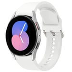 EMIOBAND Bracelet Compatible pour Samsung Galaxy Watch 5 40mm 44mm/Galaxy Watch 5 Pro 45mm,Bracelet Sport en Silicone pour Samsung Galaxy Watch 4 44mm 40mm/Watch 4 Classic 46mm 42mm(Blanche