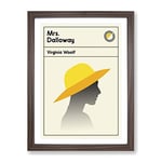 Book Cover Mrs Dalloway Virginia Wolf Modern Framed Wall Art Print, Ready to Hang Picture for Living Room Bedroom Home Office Décor, Walnut A3 (34 x 46 cm)