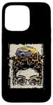 iPhone 15 Pro Max Monster Trucks Smashers Jam Hot Messy Bun Hair Leopard Case