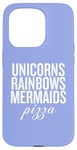 Coque pour iPhone 15 Pro Licorns Rainbow Sirènes Pizza Fun