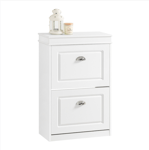 SoBuy Shoe Cabinet White 2-Drawer Storage Rack, Slim 24cm Depth