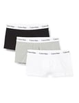 Calvin Klein Men's 3 Pack Low Rise Trunks - Cotton Stretch Boxers, Multicolour (Black/White/Grey Heather 998), XS