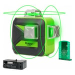 Huepar - 603CG - Niveau laser vert 3x360 degrés avec ligne transversale à nivellement automatique Batterie au lithium