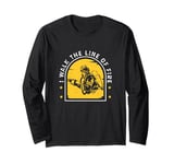 I Walk The Line Of Fire Awesome Fire Marshal Fire Department Long Sleeve T-Shirt