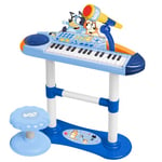 Bluey tangentbord med mikrofon och pall Bluey Musikinstrument barn 024483