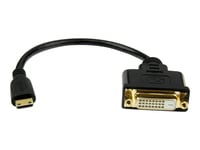 StarTech.com 8 in Mini HDMI to DVI Cable Adapter, DVI-D to HDMI (1920x1200p), 19 Pin HDMI Mini (C) Male to DVI-D Female, Digital Monitor Adapter Cable M/F, 3.9 Gbps Bandwidth, Black - Mini HDMI...