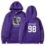 Rapper Juice Wrld Loose Sweatshirt Hoodie för män och kvinnor Lila Purple XL