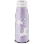 alfi KIDS ISO BOTTLE Gourde isotherme pour enfants en acier inoxydable avec bouchon à vis entièrement étanche, garde au chaud pendant 12 heures, 24 heures au froid, sans BPA (Licorne violette)