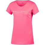 Columbia T-Shirt à Manches Courtes pour Femme avec Logo CSC Script XS Camelia Rouge.