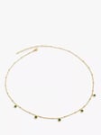 Monica Vinader Onyx Choker Necklace, Gold/Green