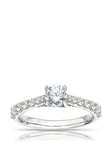 Ernest Jones Platinum 1ct Diamond Engagement Ring. Round Cut Four Claw Solitaire Ring, Silver, Size O, Women