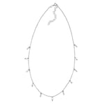 Duran Exquse - Collier ras du cou Pearl, mini perles et médailles rectangulaires, 38 + 5 cm, Mediano, Argent, Perle