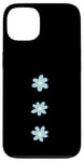 Coque pour iPhone 13 Lys bleu clair sur fond noir