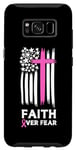 Coque pour Galaxy S8 Faith Over Fear Drapeau américain Survivant du cancer du sein