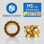 CNCKitchen Threaded Inserts M3 Short - 100pcs