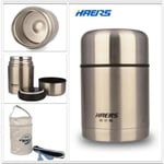 HAERS pot isotherme en acier inox de 600ml sac isotherme alimentaire conteneur vide Lunch Box Thermos