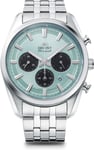 Orient Stretto Solar Chronograph 40mm Sky Blue Dial Steel Strap Men’s Watch