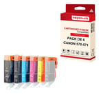 NOPAN-INK - x6 Cartouche compatible pour CANON PGI 570 XL + CLI 571 XL PGI 570XL + CLI 571XL Noir + Cyan + Magenta + Jaune + Photo Noir + Gris ()