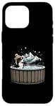 iPhone 16 Pro Max Cool Border Collie in Hot Tub Case