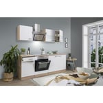 Cuisine Kitchenette bloc cuisine intégrée Chêne Blanc Merle 210 cm Respekta