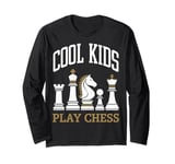 Chess Cool Kids Play Chess Queen King Horse Tower Long Sleeve T-Shirt