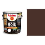 Peinture spéciale bois Marron brun normand satin 2.5L ALPINA microporeux protège décor lessivable