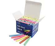 Bright Ideas PK100 8cm Anti-Dust Assorted Colour Chalk Sticks, Bright and Bold Coloured Chalk Sticks for writing fun on Blackboards, Chalkboard Signs, Slate and School, BI8012.