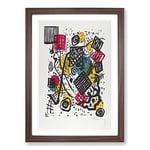 Big Box Art Small Worlds V by Wassily Kandinsky Framed Wall Art Picture Print Ready to Hang, Walnut A2 (62 x 45 cm)