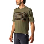 CASTELLI Trail Tech Tee T-Shirt Homme, Olive Green/Dark Gray-Orange Rust, L