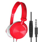 Red Casque filaire avec microphone sur l'oreille, ensembles de sauna, basse, son HiFi, musique stéréo, écouteurs pour iPhone, Xiaomi, Sony, Huawei, PC ""Nipseyteko