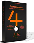 4 HIM TestoBalance - Testosterone Supplements for Men - 60 Vegan Tablets - with Zinc, Ginseng, Magnesium, Vitamin D, Fenugreek and Muira Puama - Muscle Function, Energy and Fertility