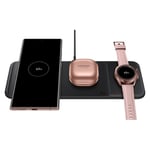 SAMSUNG TRIO QI WIRLESS CHARGING PAD STAND FOR WATCH/PHONE (UK) - EP-P6300TBEGG