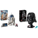 LEGO Star Wars R2-D2 Model Set, Buildable Toy Droid Figure for 10 Plus Year Old Kids, Boys & Girls & Star Wars Darth Vader Helmet Set, Mask Display Model Kit for Adults to Build