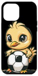 Coque pour iPhone 14 Pro Max Costume de poussin Happy Soccer