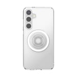 PopSockets: PopCase (pour MagSafe) - Coque pour Samsung Galaxy S24 Plus avec Un Support PopGrip Slide Repositionnable et Une Poignée avec Top Interchangeable - Clear