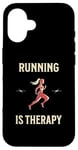 Coque pour iPhone 16 Running Therapy Pantalon de course à pied pour femme