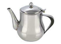 Premium Polished Stainless Steel Tea Pot, Coffee Pot, 0.7 Litre (24oz) Capacity, Dishwasher Safe, Hinged Lid, Perfect for Home and Office Use. Dripless Spout. Gift Boxed