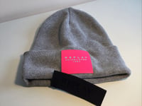 REPLAY Designer Grey Marl / Pink Logo BEANIE Hat UNISEX Mens Womens Italy BNWT