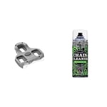 Look Keo Bi-Material 4.5 Degree Cleat (No Grippers) - Grey & Muc-Off MUC950 Chain Cleaner, 400 Millilitres - Water-Soluble, Biodegradable Bike Chain Cleaner Spray