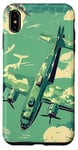 Coque pour iPhone XS Max Bombardier B-17G Green Pop Art Tropical B-17 Flying Fortress de la Seconde Guerre mondiale