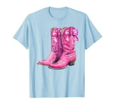 Cowgirl Boots Pink Baby Bow Preppy y2k Coquette T-Shirt