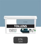 TOLLENS - Peinture Couleurs - Murs et Boiseries - Toutes pièces - Ultra résistante - Satin - Bleu Iceberg - 2,5L = 30m2