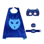 4 st/set PJ Masks Manteln Cape Uggla Ette Kattpojke Gecko Cosplay Action Leksaker för Barn Present [kk] Blue